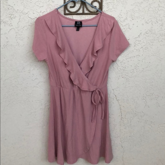 Derek Heart Dresses & Skirts - Derek Heart Pink Ruffled Faux Wrap Dress